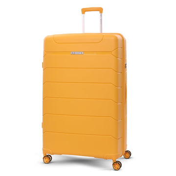 Aerolite 32” XL 144L Polypropylene (PP) Checked Luggage – Lightweight Extra Large Hard Shell Suitcase with 4 dual Spinner Wheels, TSA Lock & Waterproof Pocket – Mango